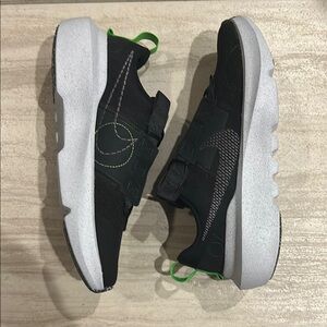 Nike Kids Black and White Sneakers with Green Highlights